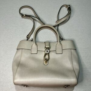 Dooney & Bourke Amelie Handbag / Crossbody, Cream, Gold Hardware